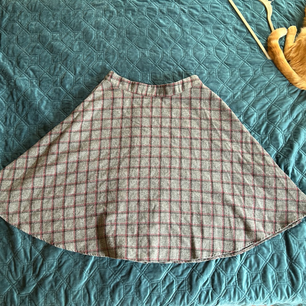 Banned retro plaid swing skirt